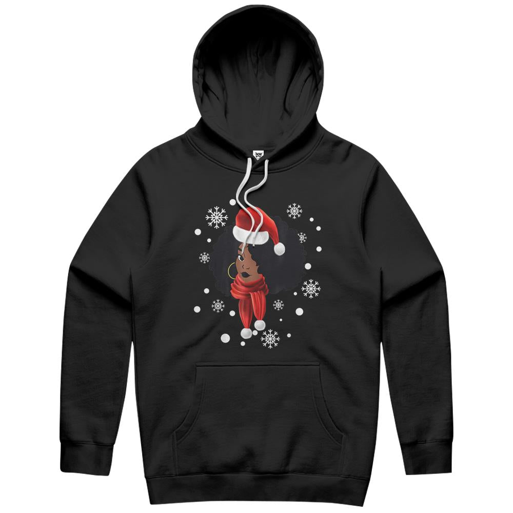 Black African American Santa Apparel Christmas Melanin Women Hoodie