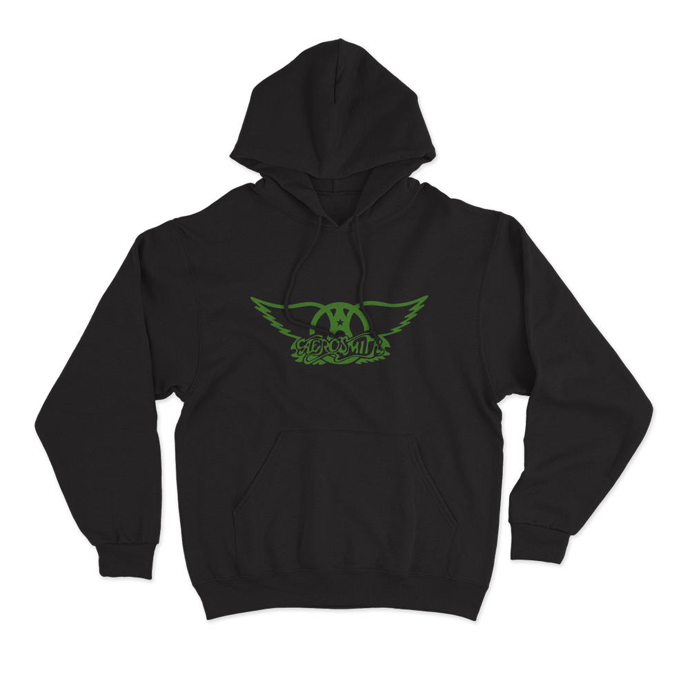 Aerosmith Merch Green Wings Hoodie