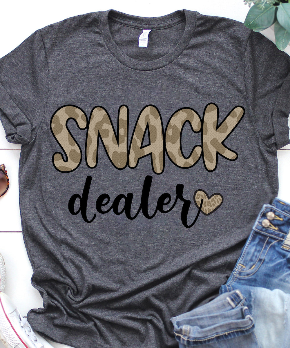 Snack Dealer, Leopard Dogs Mom Dog Dad Dog Mom Customizable – Standard T-Shirt