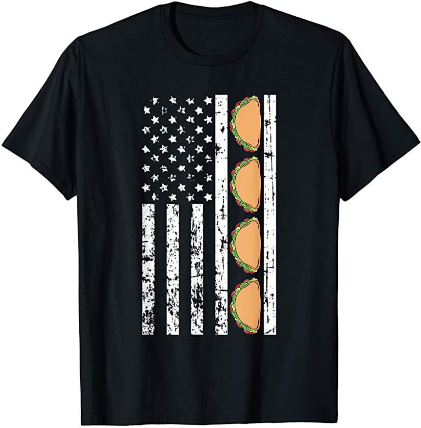 American Flag Cinco De Mayo Cool Taco Party Mexican Fiesta T-Shirt