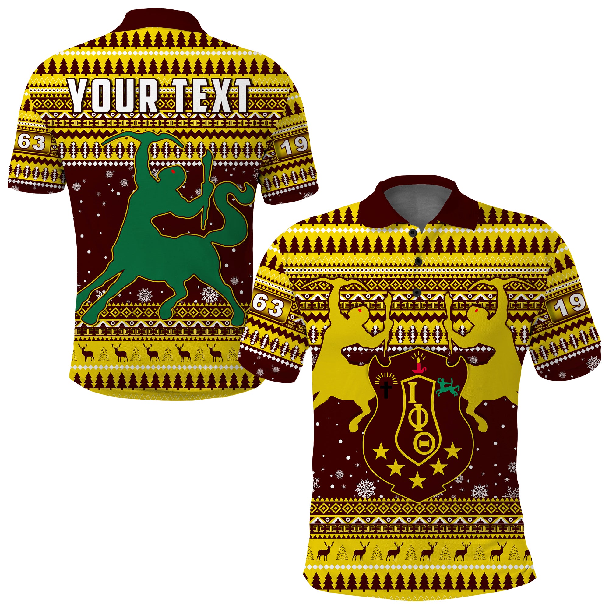 (Custom Personalised) Iota Phi Theta Christmas Polo Shirt African Pattern Lt13