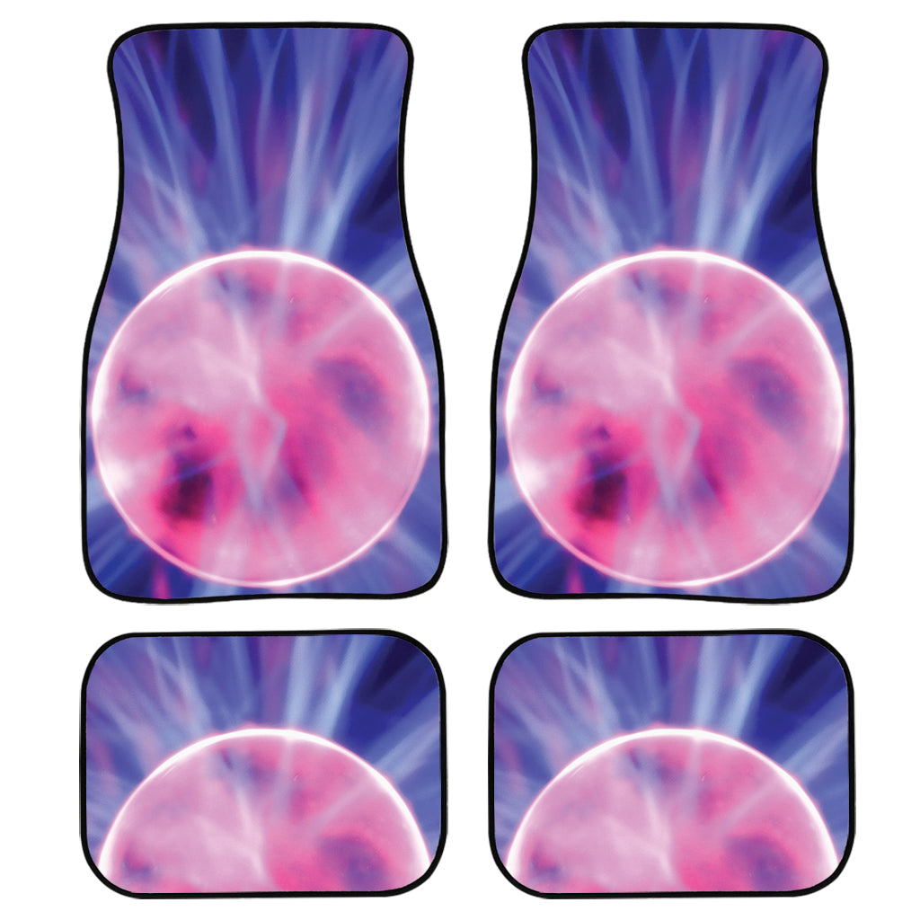 Purple Plasma Ball Print Front And Back Car Floor Mats, Front Car Mat