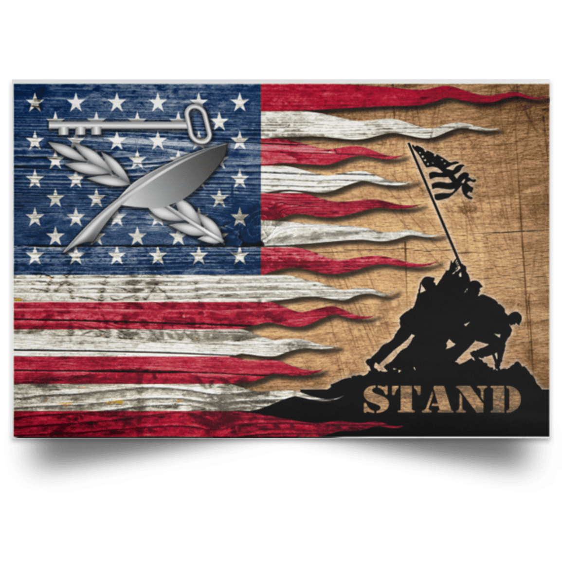 USCG CULINARY SPECIALIST CS Logo Stand For The Flag Satin Landscape Poster