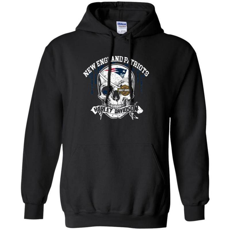 Check Out This Awesome New England Patriots Harley Davidson Skull Hoodies