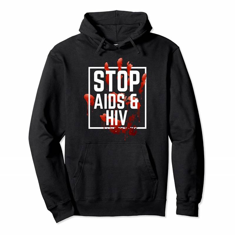 World AIDS Day Stop Aids & HIV Awareness Red Ribbon Support Pullover Hoodie