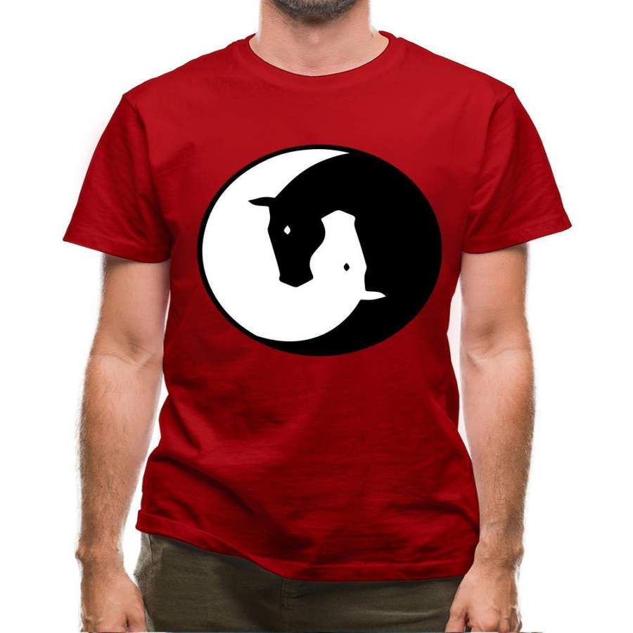 Yin Yang Horses Mens T-Shirt