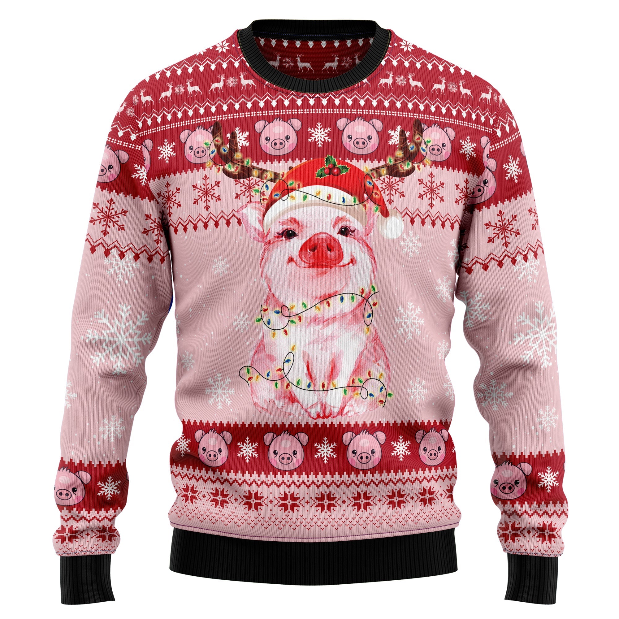 Lovely Pig Ugly Christmas Sweater – Christmas Crewneck Sweater T-Shirt