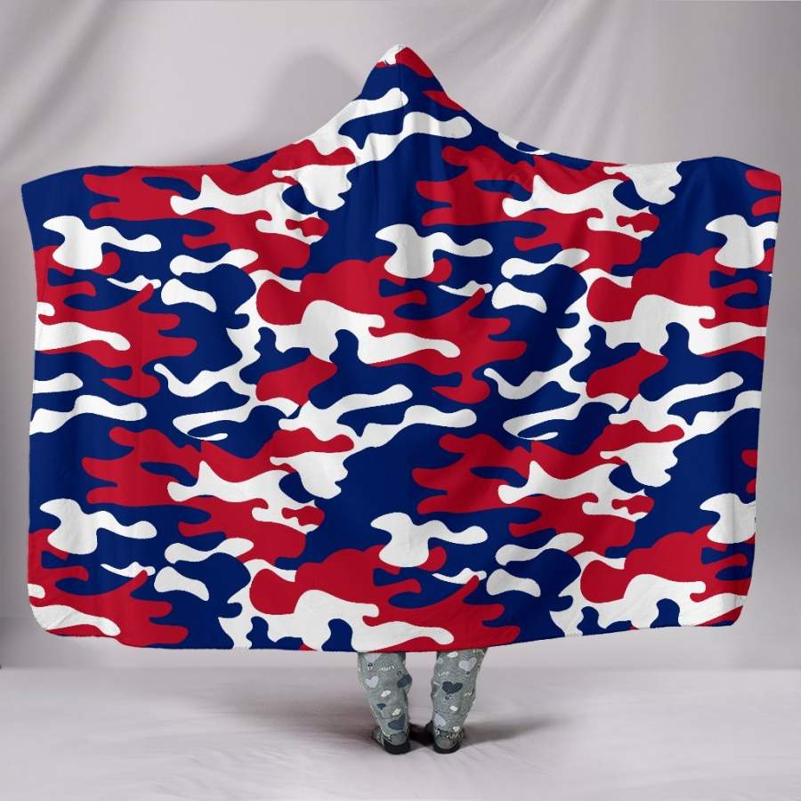 New York Giants Inspired Hoodie Blanket Camo Snuggie Wrap Blanket Throw Gift Pro Football