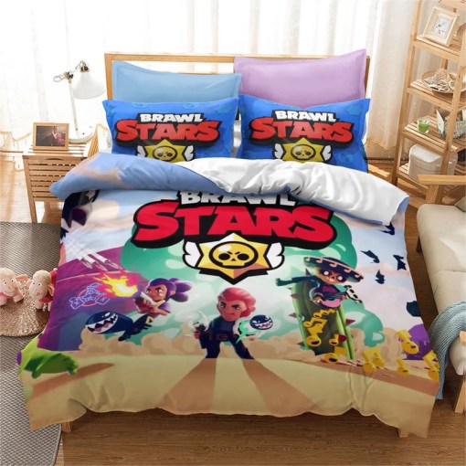 Brawl Stars 3 Duvet Cover Pillowcase Home Decor 3D Bedding Set 6887