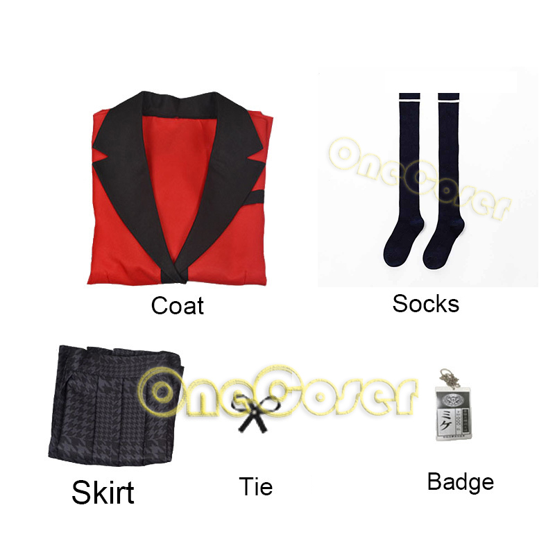 Anime Kakegurui Twin Mikura Sado Cosplay Costume Red Wig Jacket Stockings Shirt Skirt Dress JK Uniform Halloween Girls Women alx