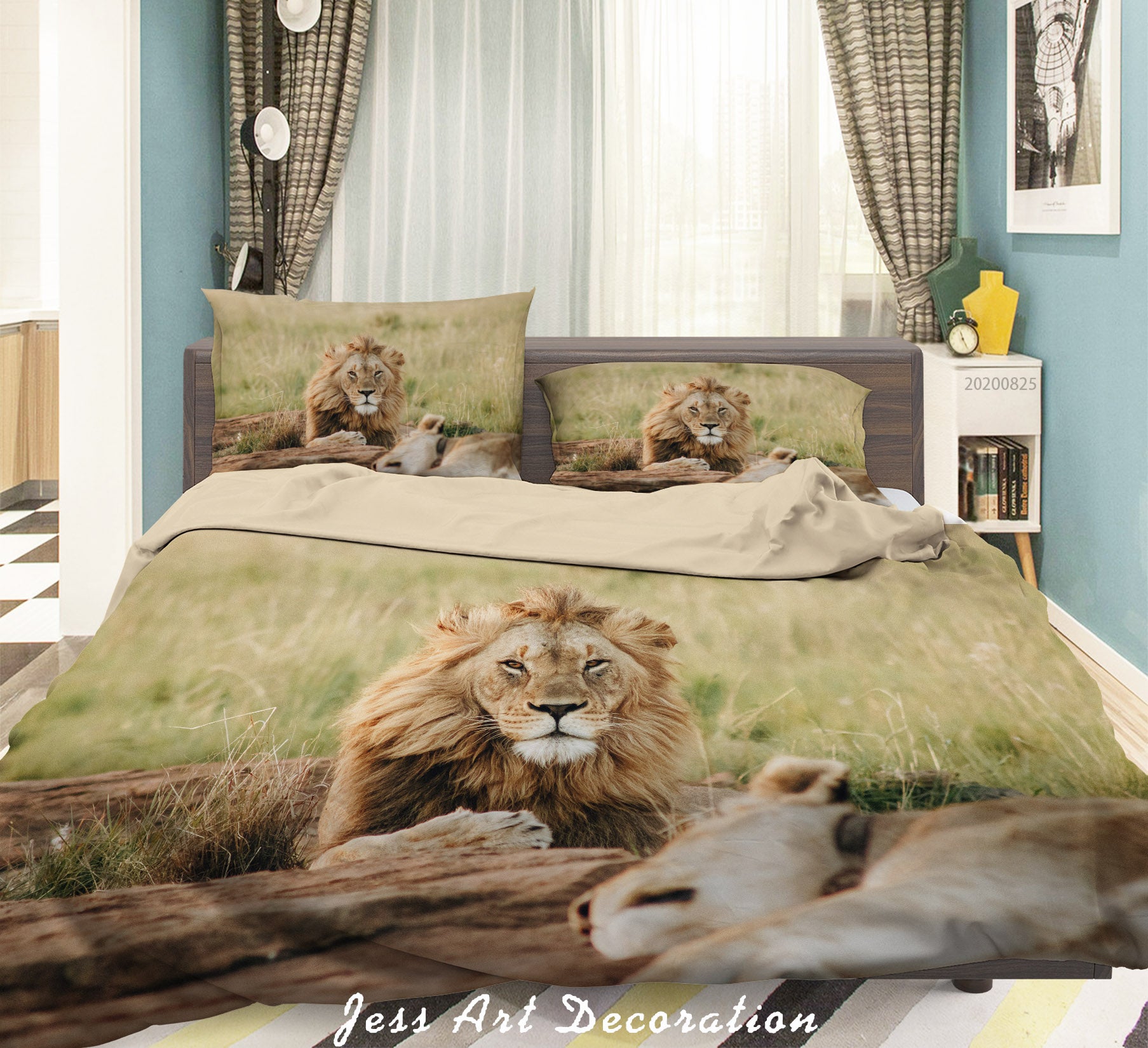 3D Nature Animal Lion Quilt Cover Set Bedding Set Duvet Cover Pillowcases Wj 3381