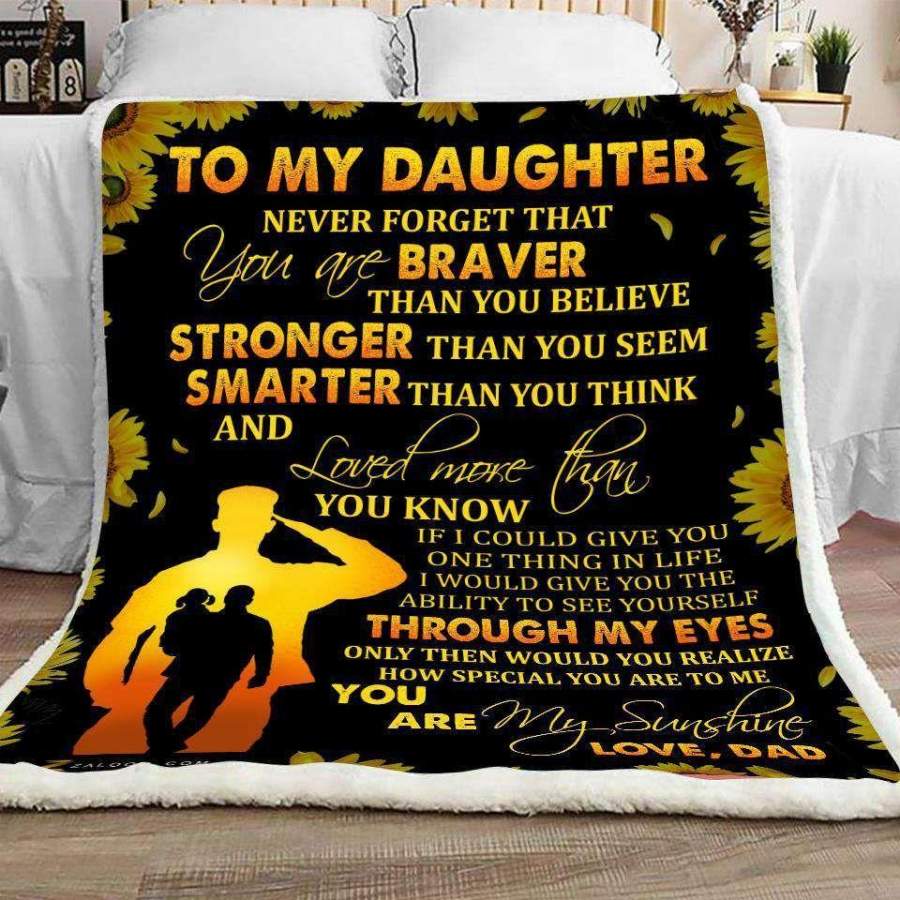 Blanket – Veteran – To My Daughter – Through My Eyes Family Gift Ideas
