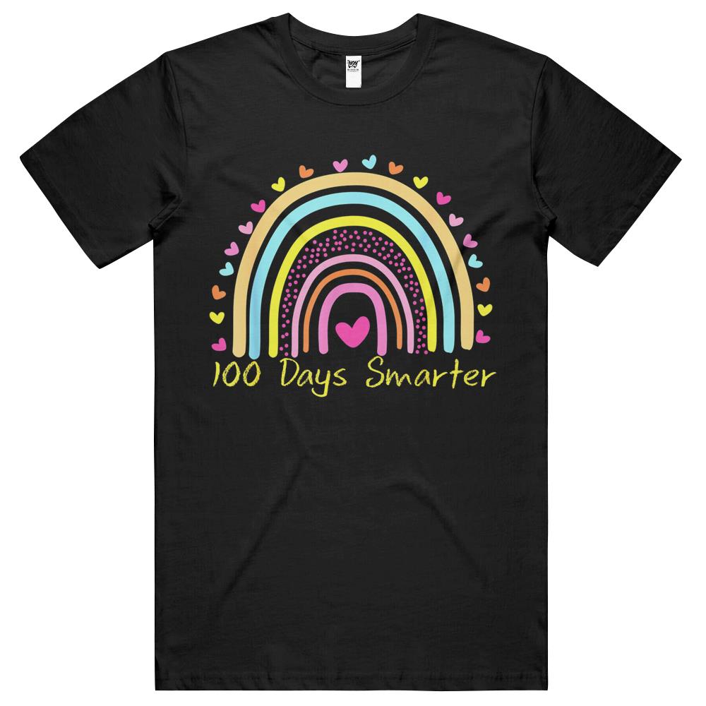 100Th Day Of School Teacher 100 Days Smarter Rainbow T Shirts