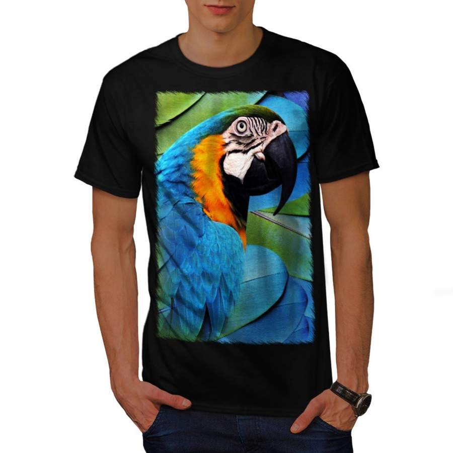 Parrot Bird Cute Mens T-Shirt, Paradise Graphic Design Printed Tee