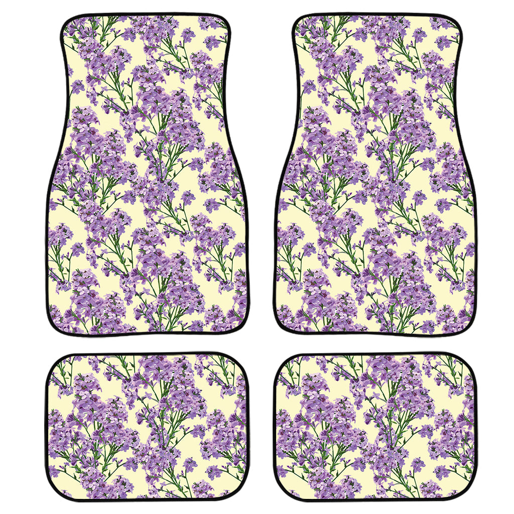 Watercolor Lavender Pattern Print Front And Back Car Floor Mats, Front Car Mat