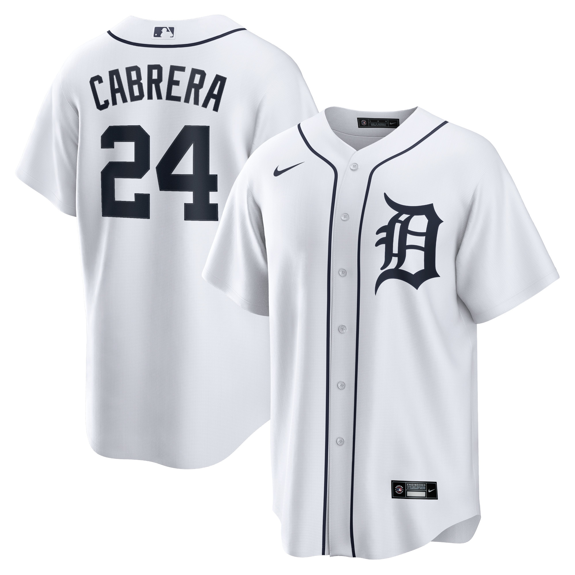 Men’s Detroit Tigers Miguel Cabrera White Home Player Name Jersey