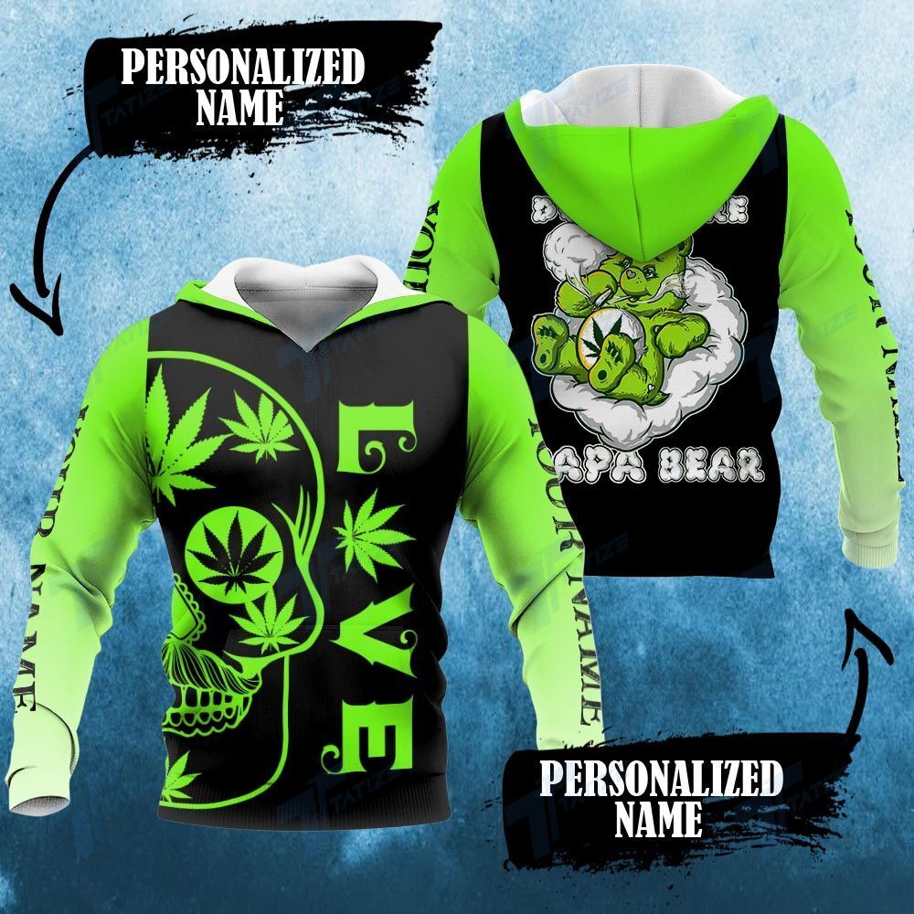 Weed Don’t Care Papa Bear Custom Name 3D All Over Printed Shirt, Sweatshirt, Hoodie, Bomber Jacket Size S – 5XL