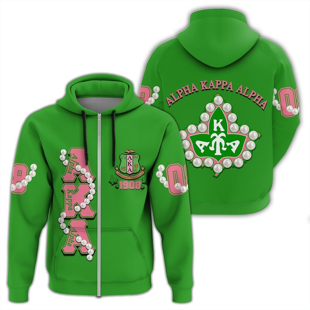 Alpha Kappa Alpha Pearl Green Zip Hoodie