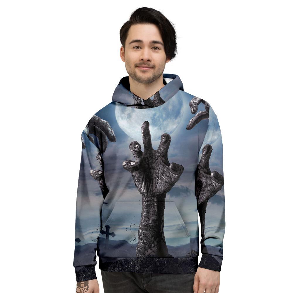 Zombie Hands Halloween Print Men’S Hoodie