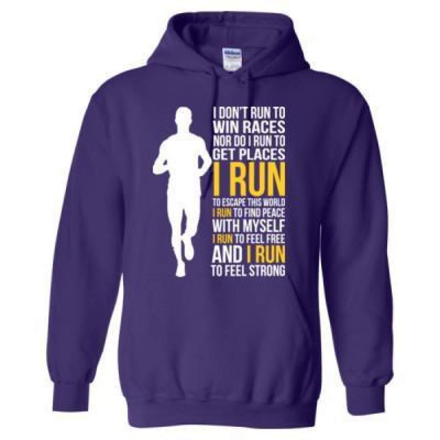 AGR I Dont Run To Win Races Nor Do I Run To Get Places I Run To Escape This World – Heavy Blend™ Hooded Sweatshirt