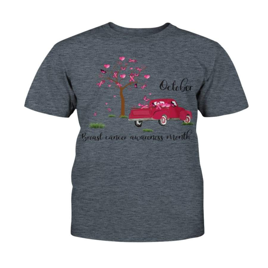 Tree And Car Fall Breast Cancer Awareness Month October Shirt