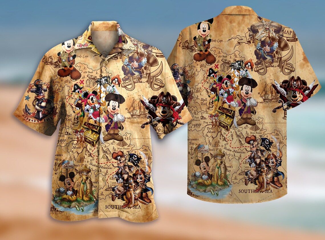 Love Mickey Mouse 5 Hawaiian Beach Disney Summer Shirt Ha100715