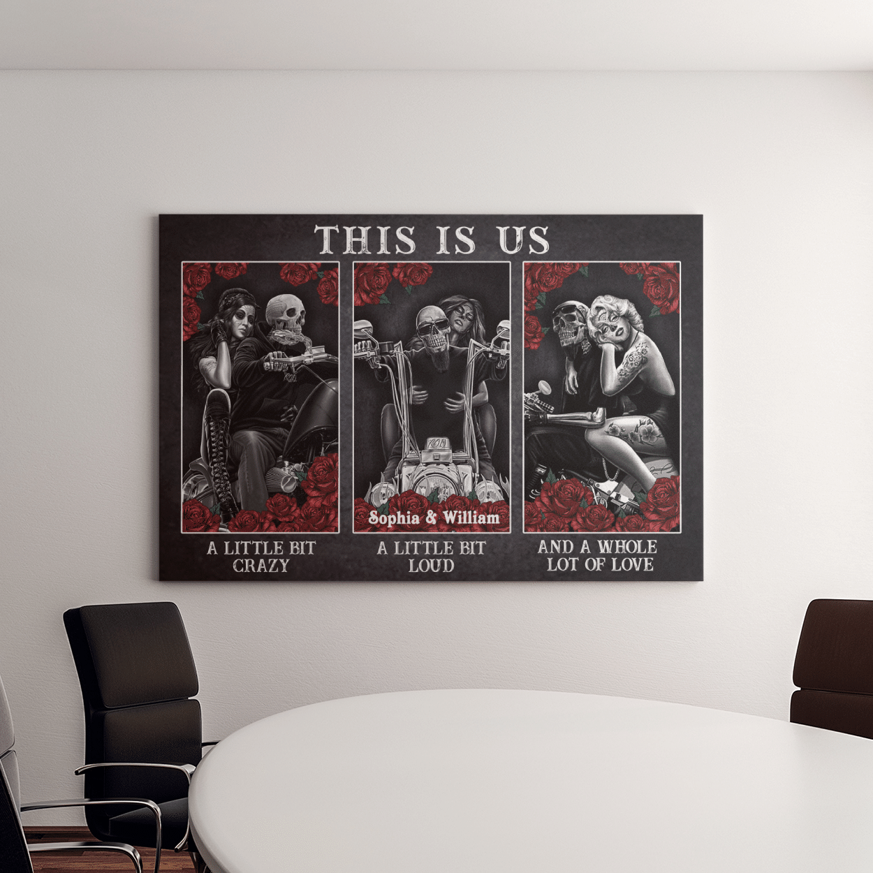 Personalized This Is Us Driving Skull Couple Canvas / Posters For Skull Lovers Valentine Gifts For Girlfriend / Boyfriend / Wife / Husband