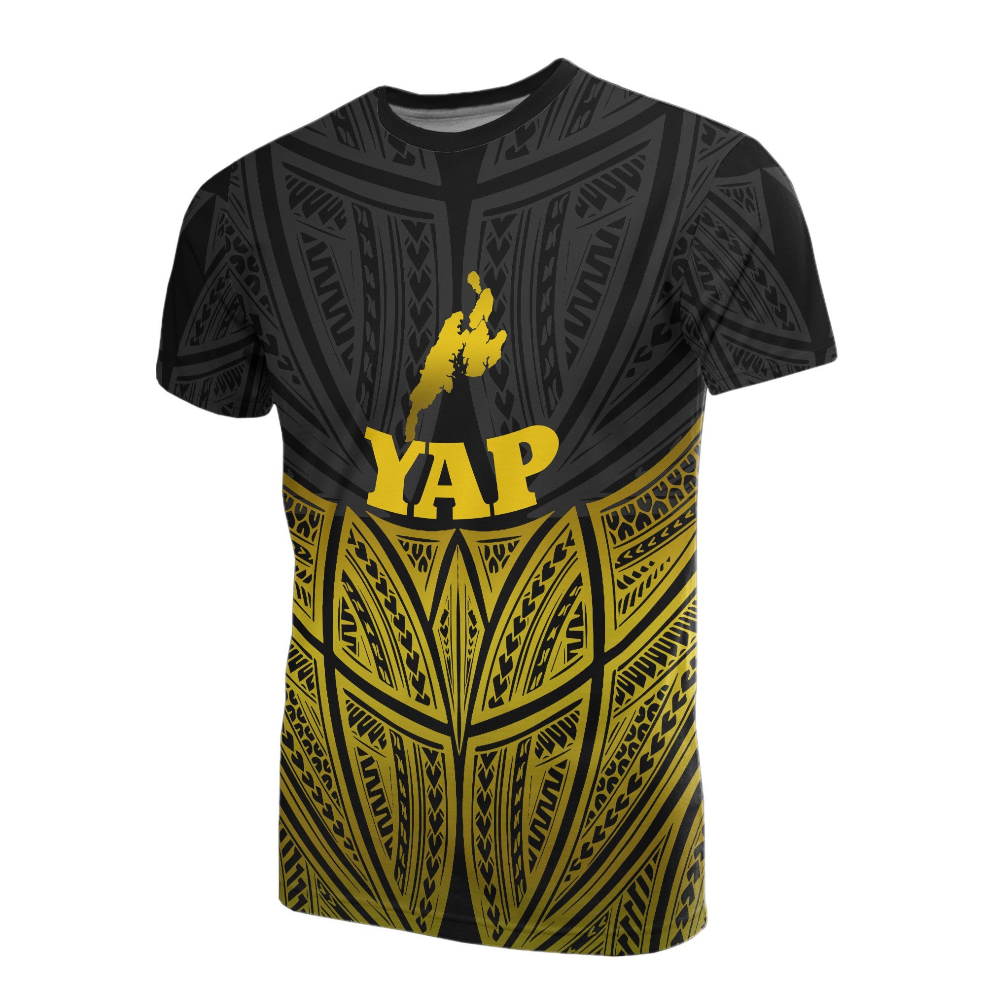 Yap Polynesian T-Shirt Gold Pride Map And Seal – Bn39