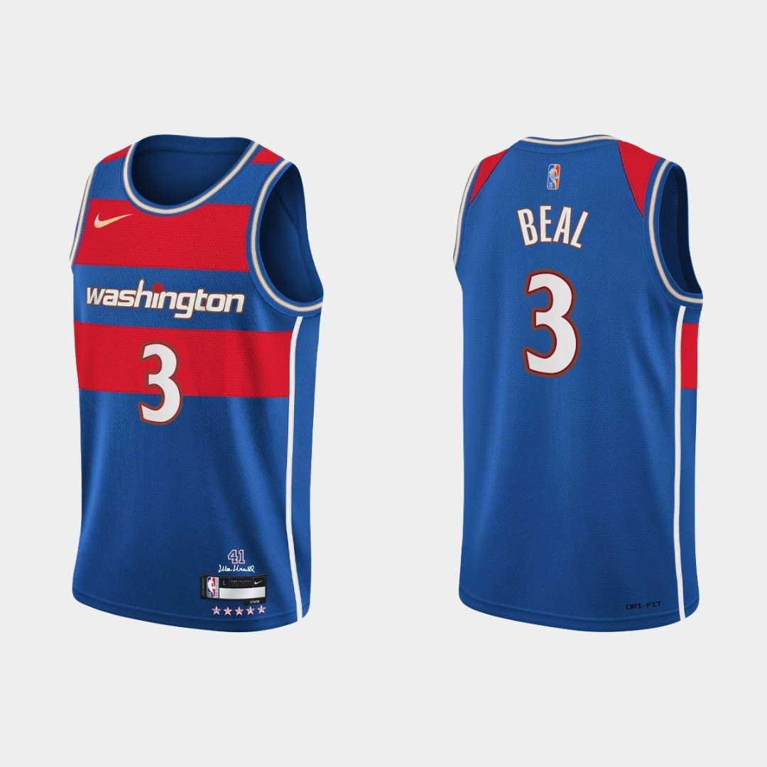 Washington Wizards Bradley Beal #3 NBA Basketball City Brandedition Blue Jersey Gift For Wizards Fans