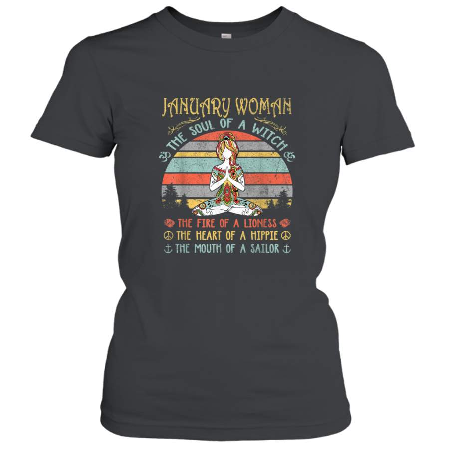 January Woman The Soul Of A Witch Vintage Birthday shirt Women’s T-Shirt