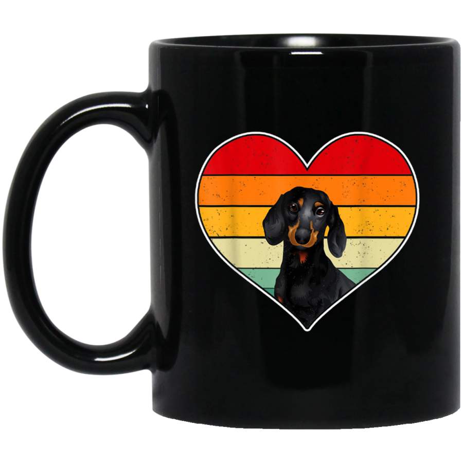 Vintage Heart Dachshund Dog Lover Mom Dad Valentine Father Mug