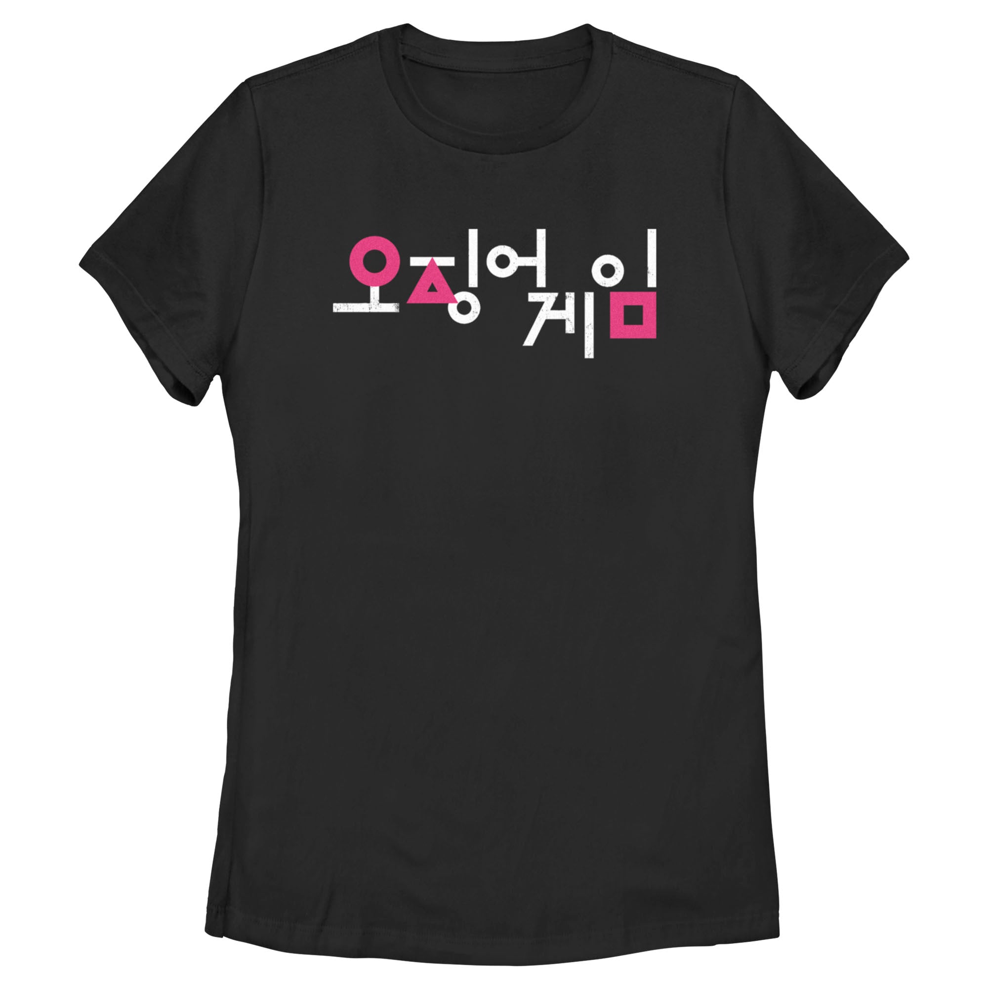 Squid Game Women’S Korean Logo Black  T-Shirt