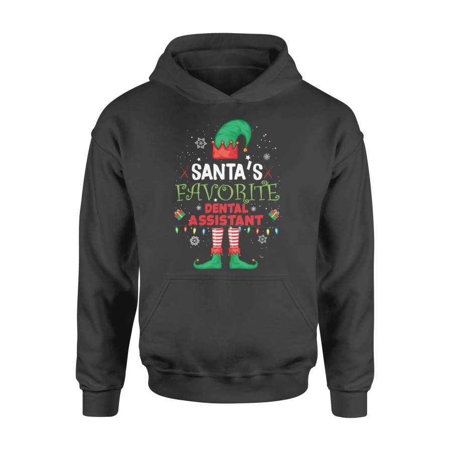 Dngfashion ‘s Santa’s Favorite Dental Assistant – Dental Assistant Shirt – Christmas Tree – Dental Assistant Elf Shirt – Standard Hoodie