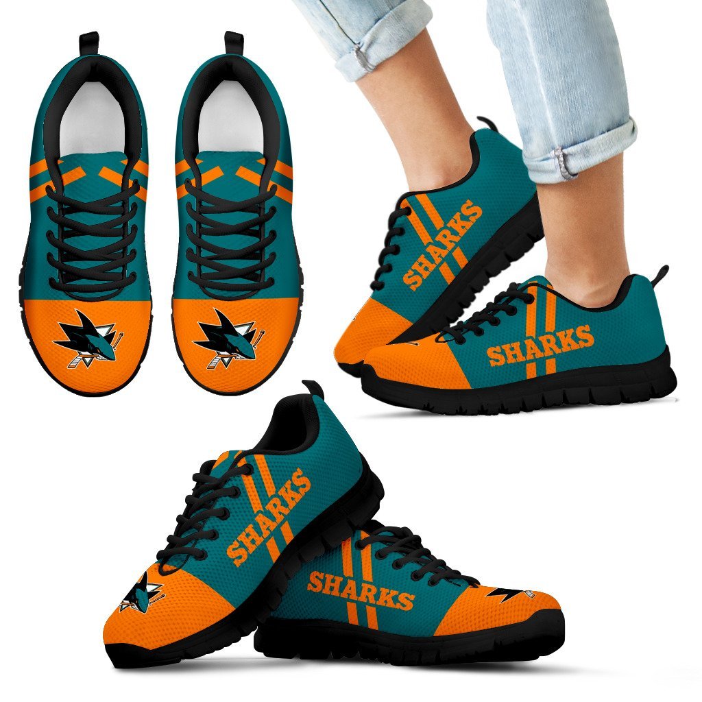 Colorful Line Stripe San Jose Sharks Sneakers