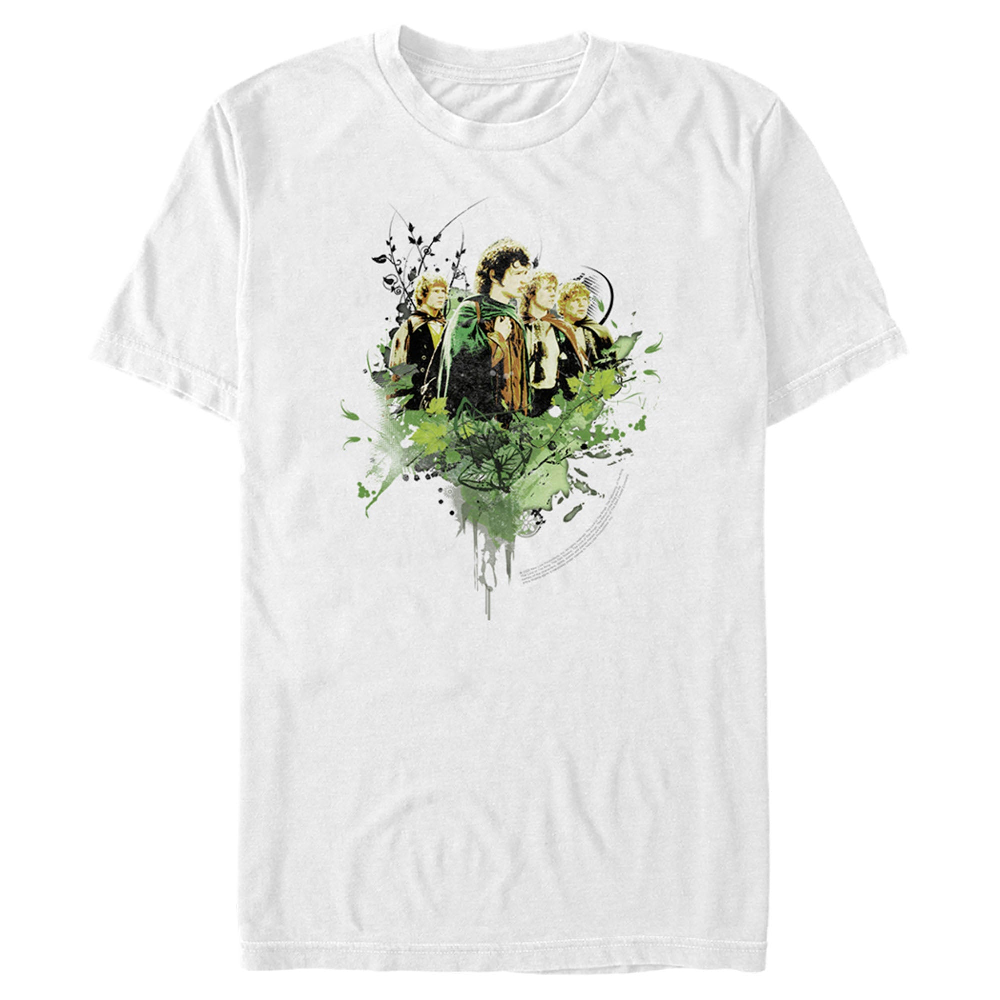 The Lord Of The Rings Men’S Fellowship Of The Ring Hobbit Paint Splatter  T-Shirt