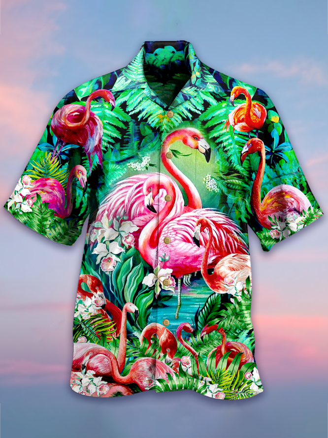 Tropical Flamingo  For Men  For Women  Hw3605 Hawaiian Shirt Pre12184