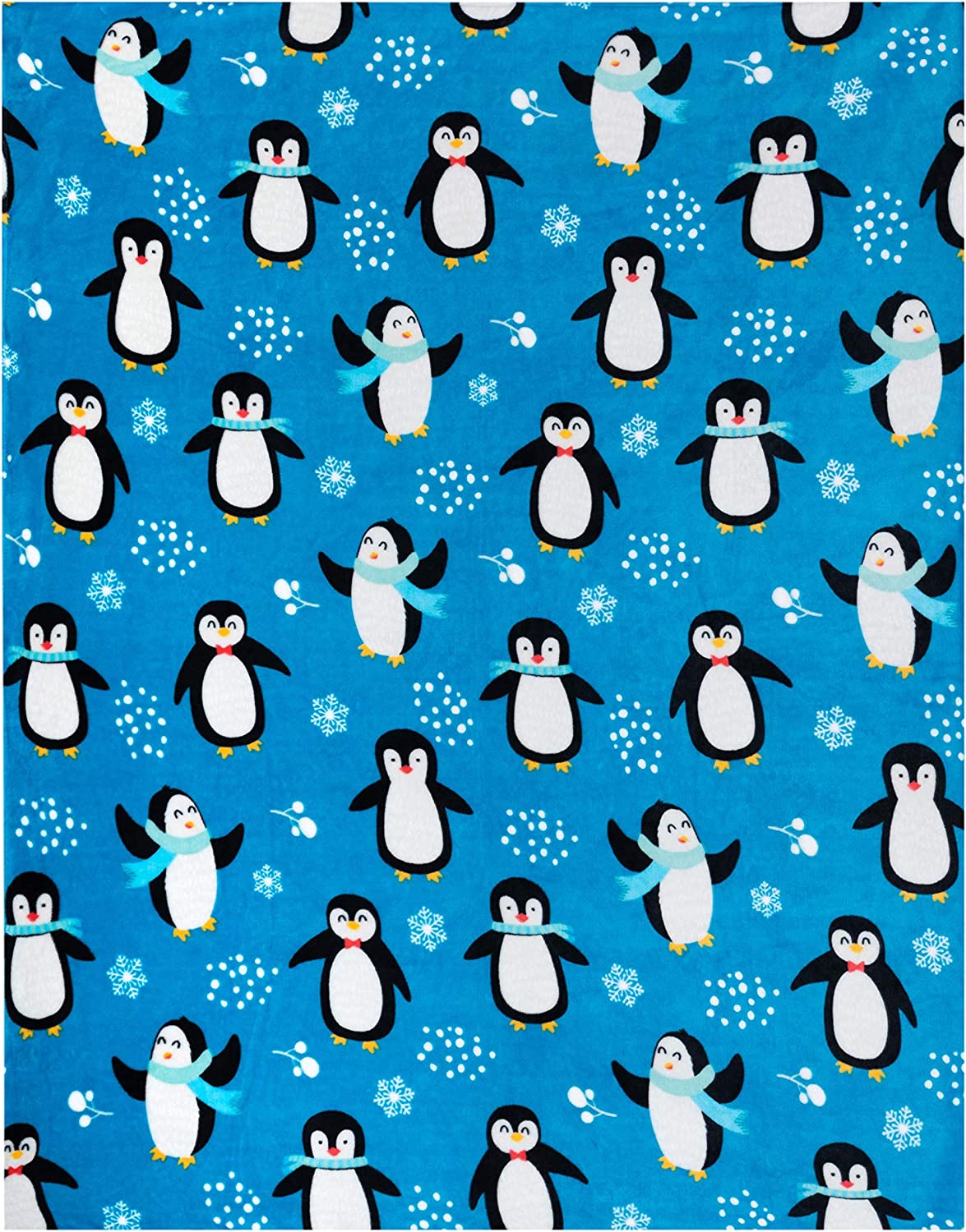 Penguin Throw Blanket, Adorable Penguins Blanket For Adults, Kids, Girls, And Boys, Penguin Fleece Blanket Warm Cozy And Fuzzy For Bed Couch And Sofa