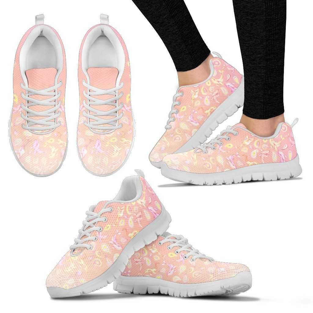 The Peach Paisley Whale Sneakers Shoes