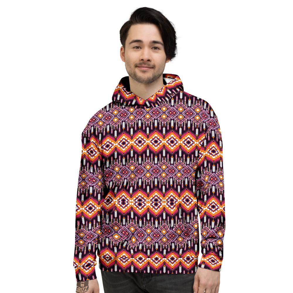 African Dashiki Black And Purple Print Men’S Hoodie