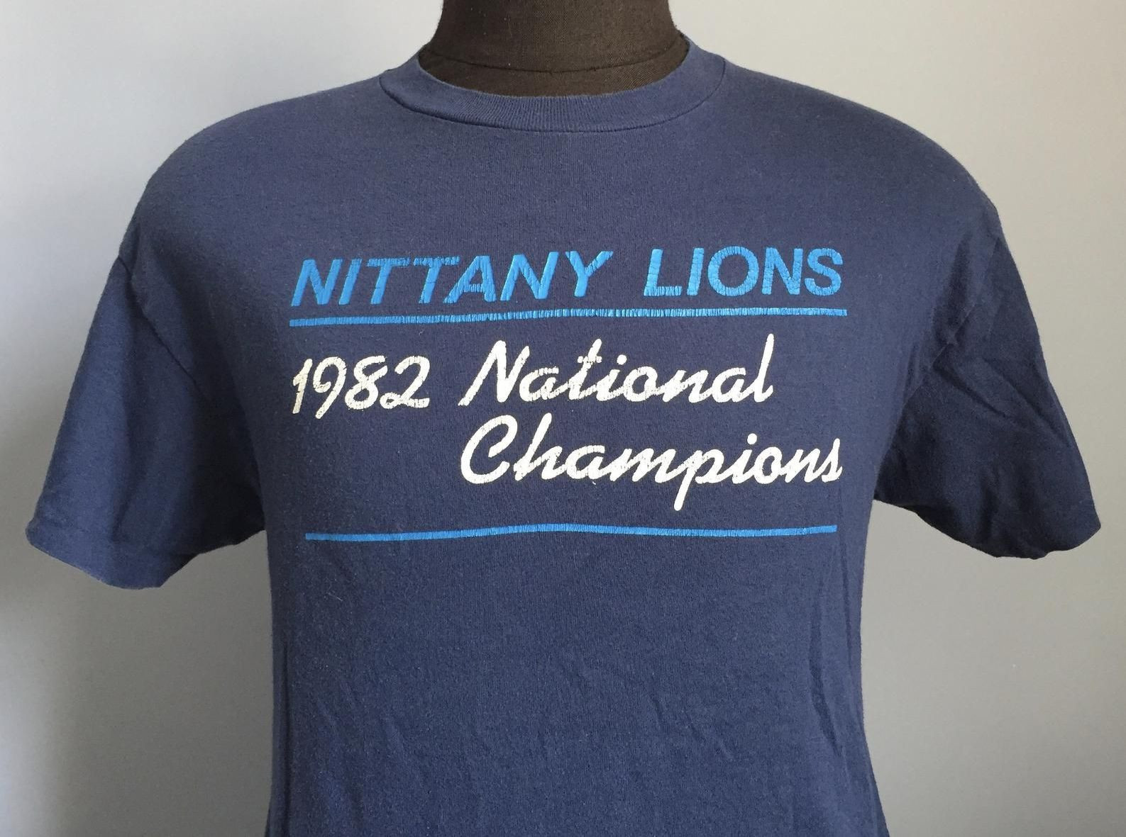 80S Vintage Penn State Nittany Lions University 1982 National Champions We Are 1 Football College T-Shirt –