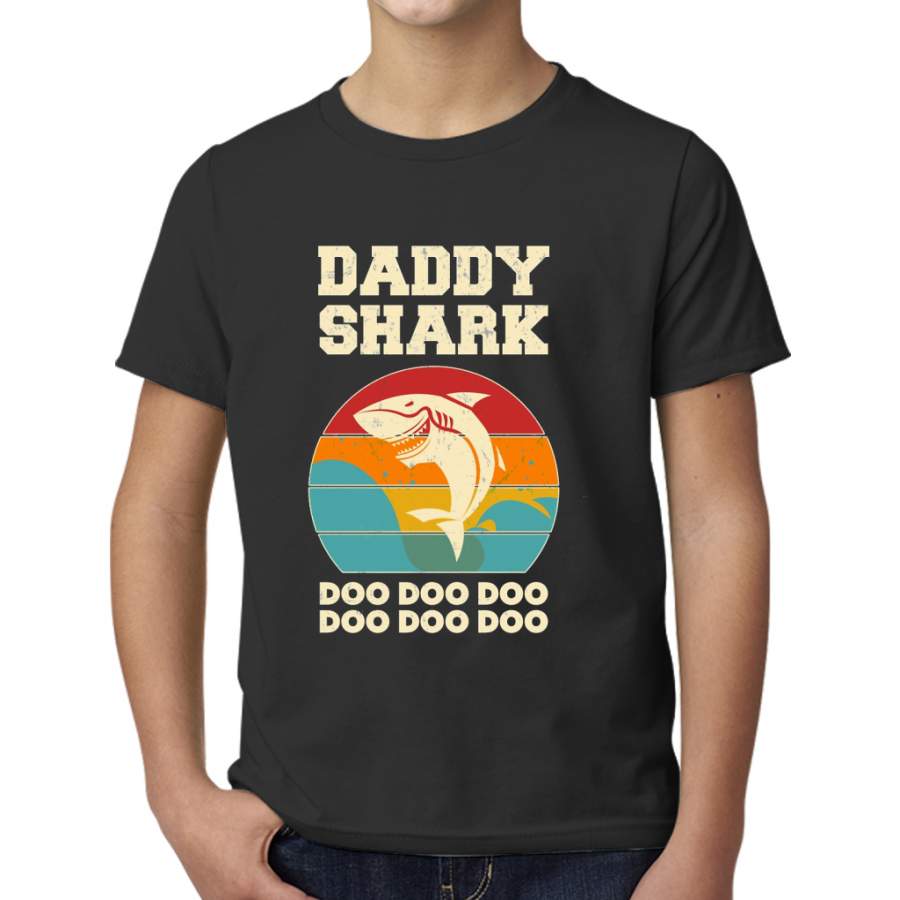 Daddy Shark Doo Doo Doo Vintage Fathers Day Dad Young T-Shirt