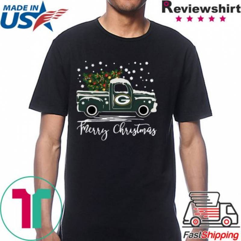 Green Bay Packers pickup truck Merry Christmas shirt