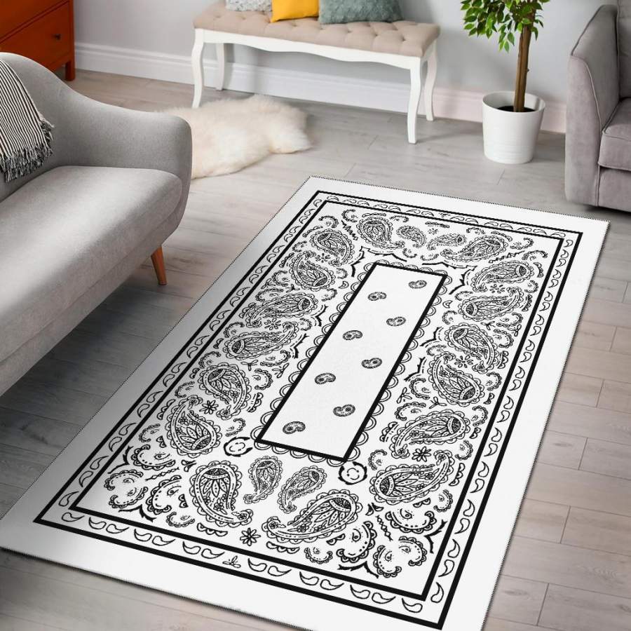 White Bandana Area Rugs – Fitted