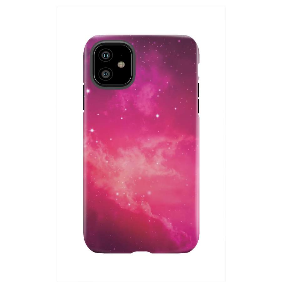 Purple Nebula Cloud Galaxy Space Print Tough Phone Case