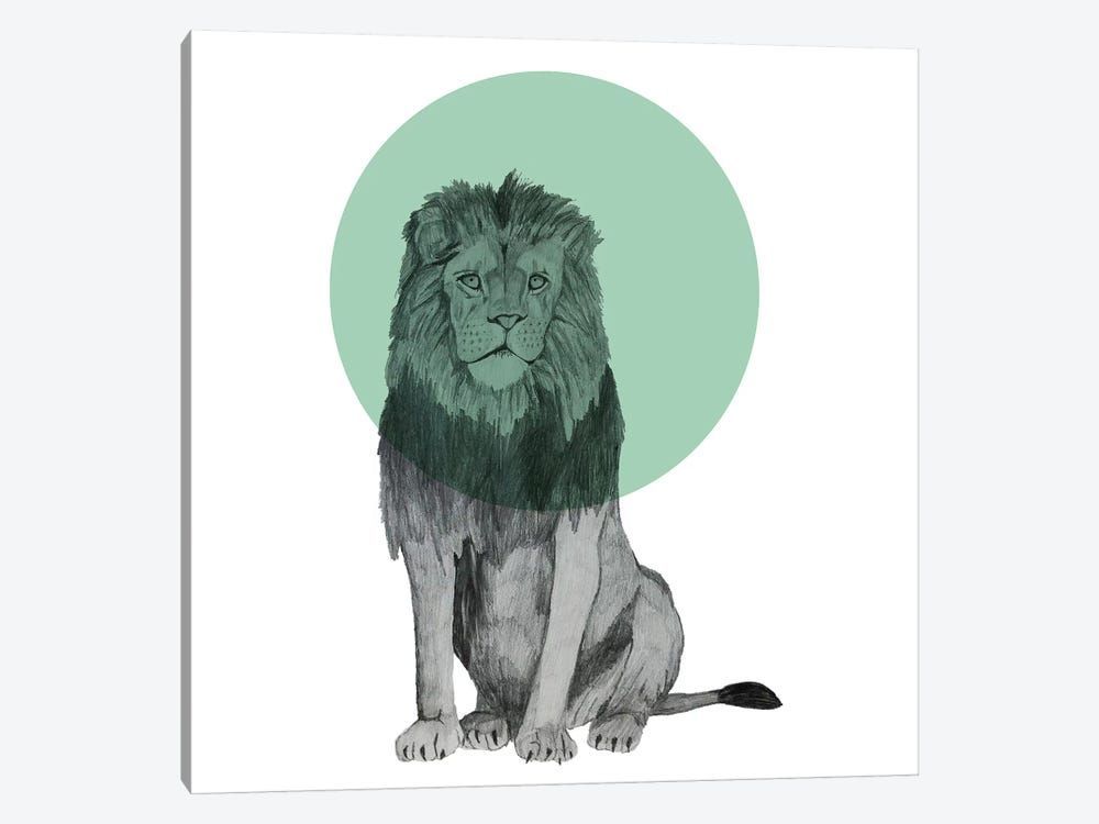 Sitting Lion Canvas Poster 8″x12″ 12×18″ 18″x26″ 24″x36″ 30″x45″