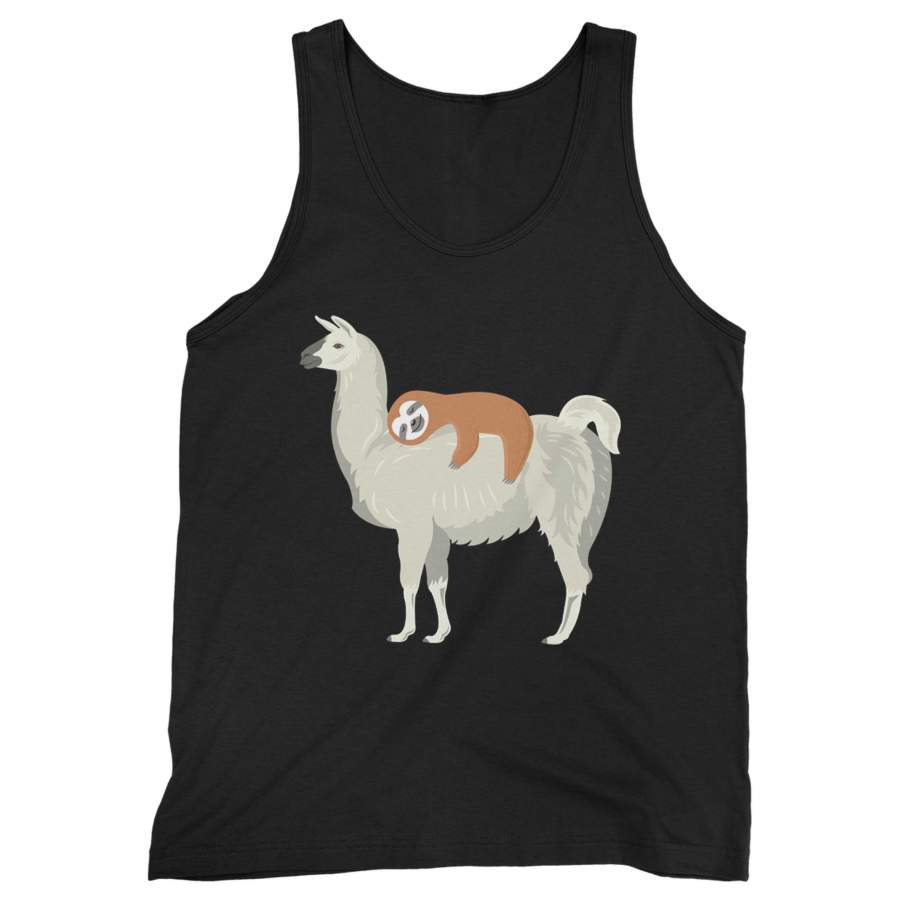 Funny Sloth Sleeping On Llama Man’s Tank Top