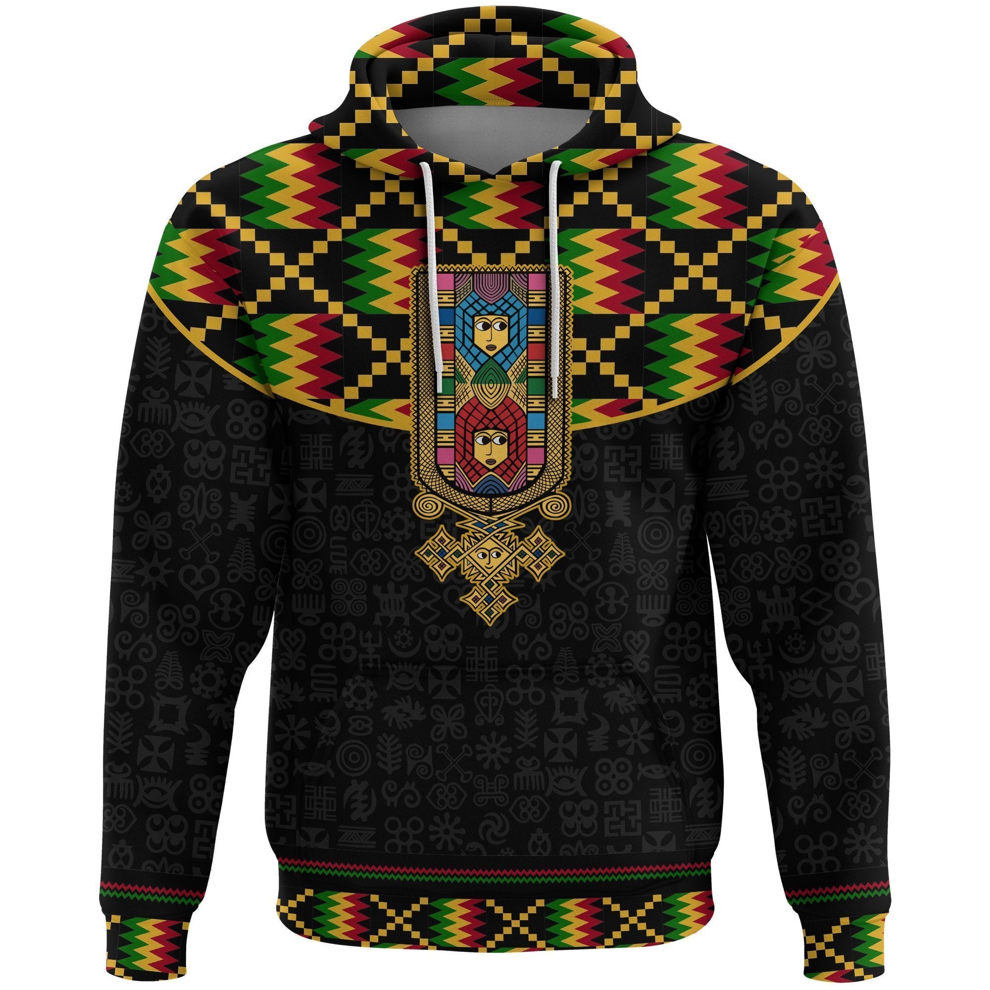 Greek Life Ethiopia All Over Hoodie, Ethiopia Saba Tilet Kente