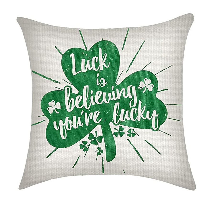 St. Patrick’S Day Green Throw Pillow Covers – Buffalo Check Clover Lucky Shamrock Modern Pattern Pillow Cushion Case For Sofa Couch Bed Home Decor