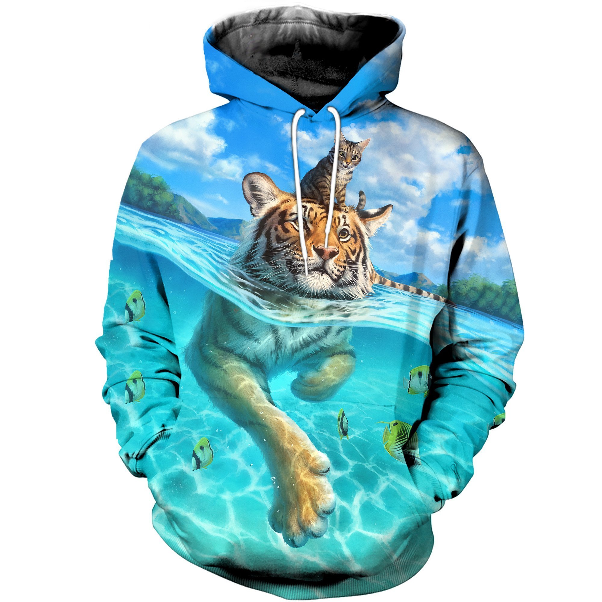 Cat And Tiger Friends 3D All Over Print | For Men & Women | Adult | Ht9171