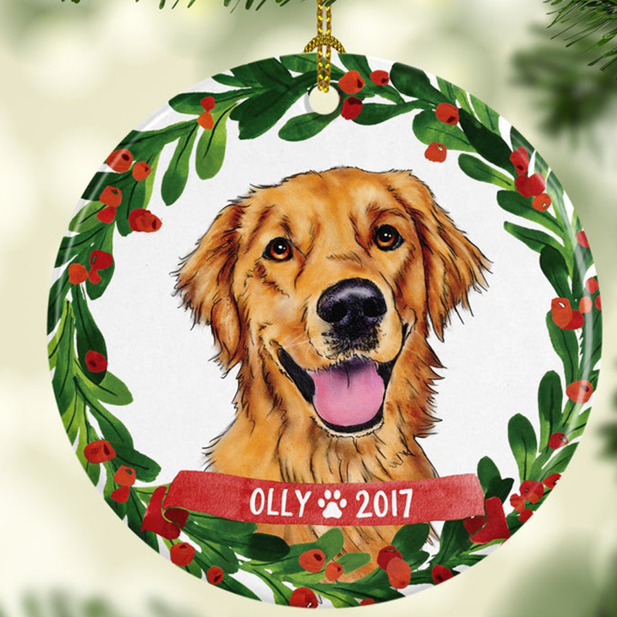 Golden Retriever Ornament Dog Ornament Dog Christmas